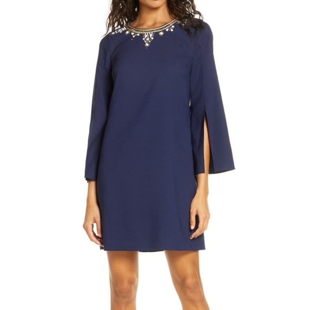 💙 HTF NWT Lilly Pulitzer Anastasia Navy beaded dress - 14